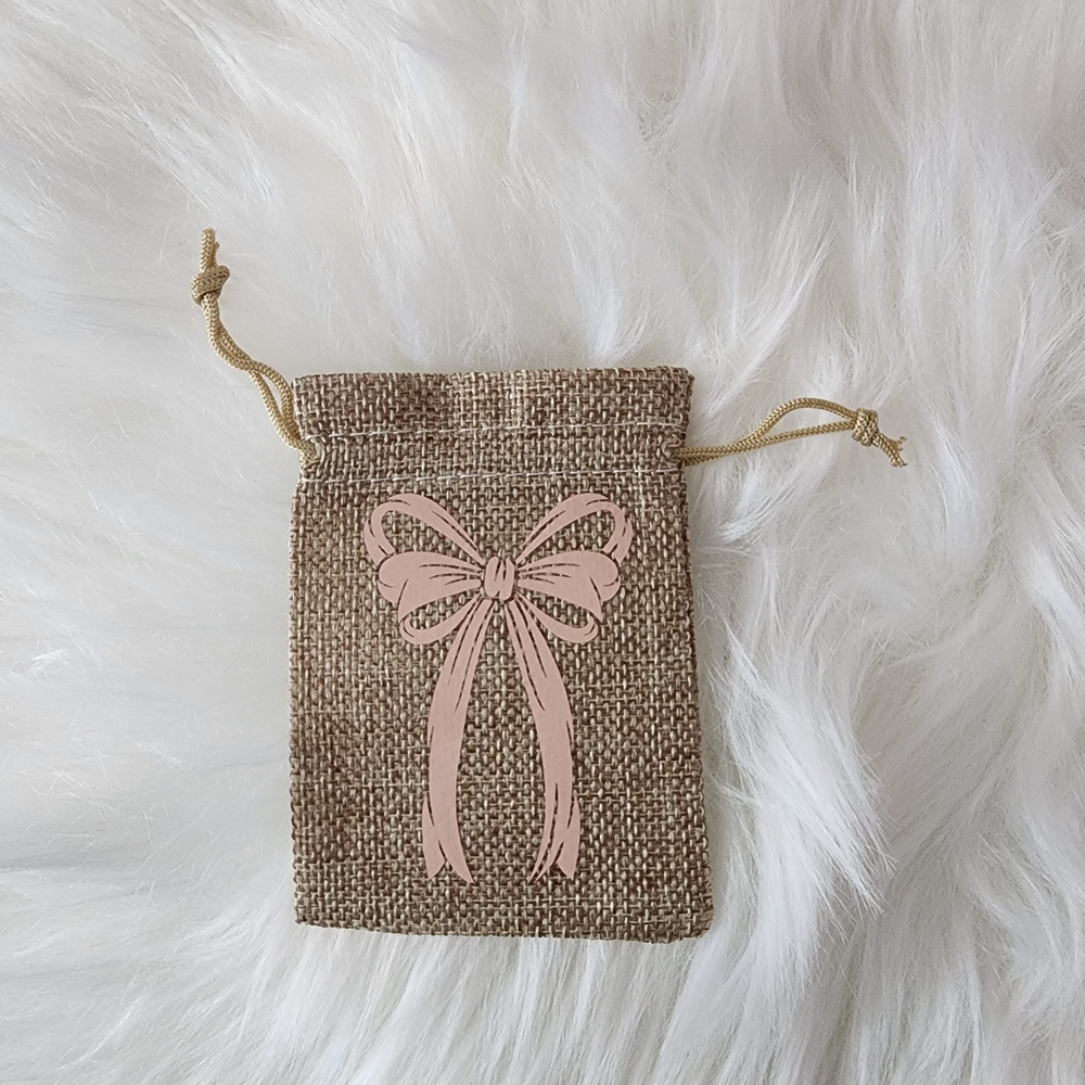 Gift Jewely Treat Bags with Pink Bows Ribbons Set - Picture 4 of 9